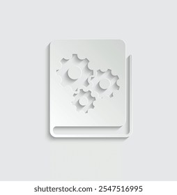 user manual icon  vector book settings icon