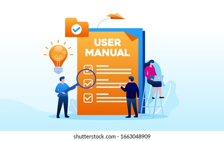 User Manual Illustration Flat Vector Template 