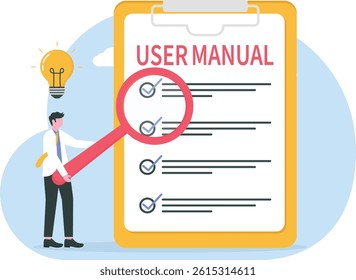 User manual illustration flat vector template

