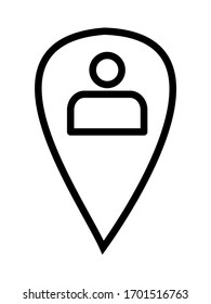 user map vector thin line icon