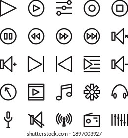 user media player interface icons pack with outline style. You can use this icons pack for your project