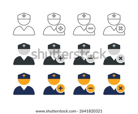 User Medical Icons Set (3 styles - colored, outline, solid)