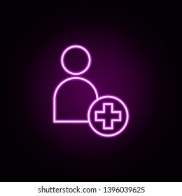 User medicine neon icon. Elements of medical set. Simple icon for websites, web design, mobile app, info graphics