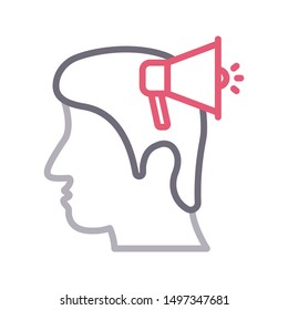 user megaphone colour line vetor icon