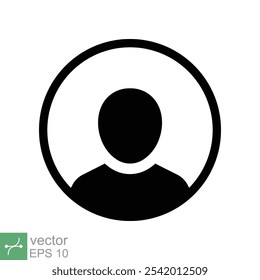Icono de miembro de usuario para interfaz de usuario de UI UX o App de avatar de cara de perfil en diseño circular. Estilo plano simple. Concepto de Tecnología. Ilustración vectorial aislada sobre fondo blanco. EPS 10.