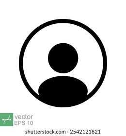 User member icon for UI UX user interface or profile face avatar app in circle design. Simple flat style. Technology concept. Vector illustration isolated on white background. EPS 10.