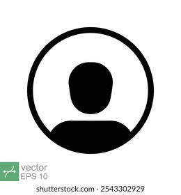 Icono de miembro de usuario para interfaz de usuario de UI UX o App de avatar de cara de perfil en diseño circular. Estilo plano simple. Concepto de Tecnología. Ilustración vectorial aislada sobre fondo blanco. EPS 10.