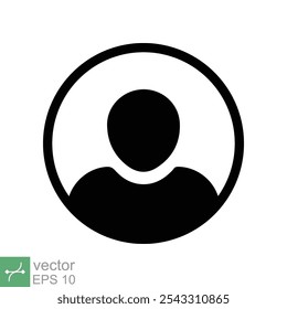 Ícone de membro do usuário para interface do usuário UX ou aplicativo de avatar de face de perfil em design circular. Estilo plano simples. Conceito de tecnologia. Ilustração vetorial isolada sobre fundo branco. EPS 10.