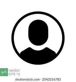 Benutzermitgliedssymbol für Benutzeroberfläche UX Benutzeroberfläche oder Profilfläche Avatar App im Kreis-Design. Einfacher flacher Stil. Technologiekonzept. Vektorgrafik einzeln auf weißem Hintergrund. EPS 10.