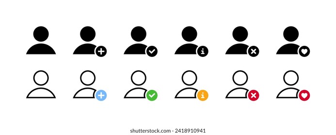 Iconos de miembro del usuario. Iconos del vector