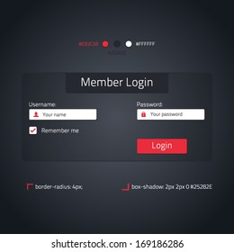 User / member login - transparent website element