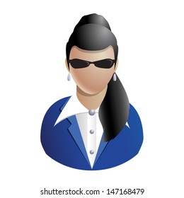 User or member secret agent avatar woman people icon isolated on white background. Vector illustration