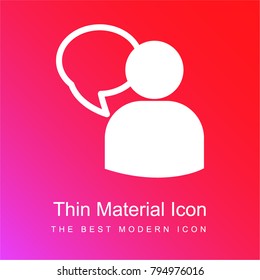 User with message balloon red and pink gradient material white icon minimal design
