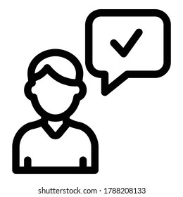 User Message Check Flat Icon Isolated On White Background