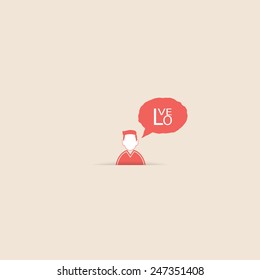 User message heart show the love Vector Illustration