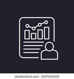 user metrics, data line icon, vector