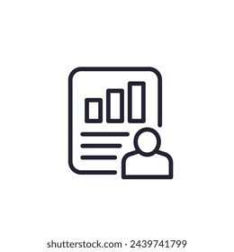 user metrics line icon on white