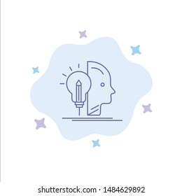User, Mind, Making, Programming Blue Icon on Abstract Cloud Background. Vector Icon Template background