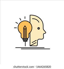 User, Mind, Making, Programming  Flat Color Icon. Vector icon banner Template. Vector Icon Template background