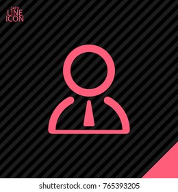 User minimal vector icon. Profile flat line icon for websites and mobile minimalistic flat design.