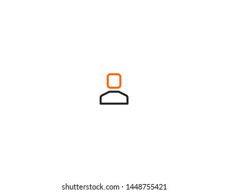 User - minimalist flat thin icon design for mobile and web user interface