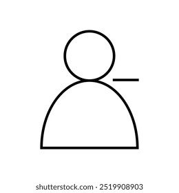 User Minus Icon Design. Black Out line Icon.