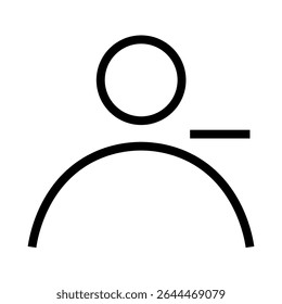 user minus icon on white background