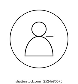 User minus Line out icon with circle.