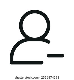 Ícone de interface do usuário menos, remover símbolo de vetor da interface do usuário de linha simples do usuário