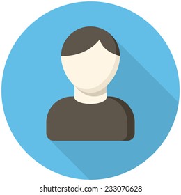 User, modern flat icon with long shadow
