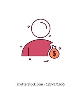user money bag icon vector design