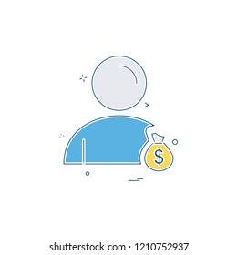 user money bag icon vector design