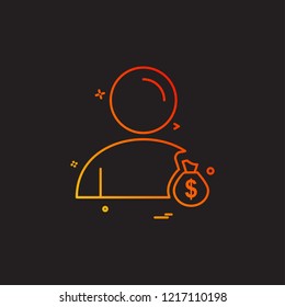 user money bag icon vector design