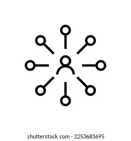 User Multitasking Isolated Line Icon. Perfect for UI, apps, sites, stores, adverts. Editable stroke, drawn with black thin line