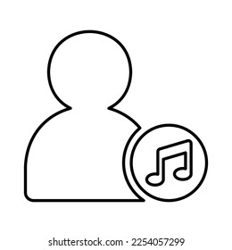 User Music Icon in Line Style