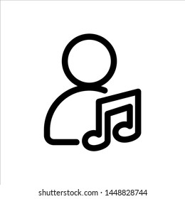 
user with music icon. symbol of business people with trendy flat style icon for web site design, logo, app, UI isolated on white background. vector illustration eps 10