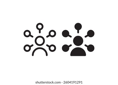 User network icon in outline and solid Vector