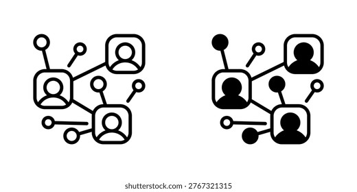 User Networking Vector Line Icon for Business and Social Media