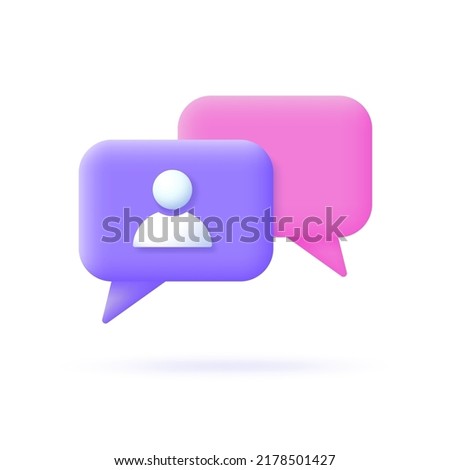 User notification 3d icon. Symbol of message, forum, conference. Vector illustration.