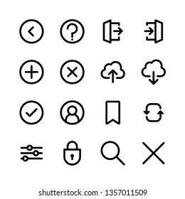 User nterface icon collection, linear style
