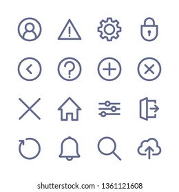 User nterface icon collection, linear style