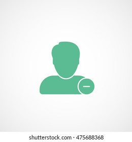 User Offline Delete Remove Green Flat Icon On White Background