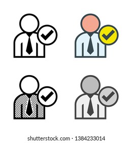 User OK Icon in Different Color and Styles