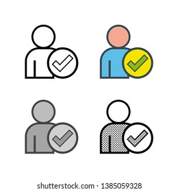 User OK Icon in Different Color and Style