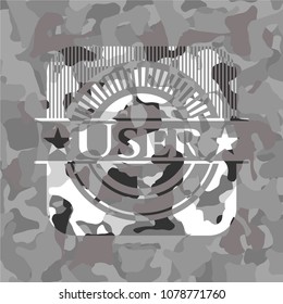  User on grey camouflaged texture
