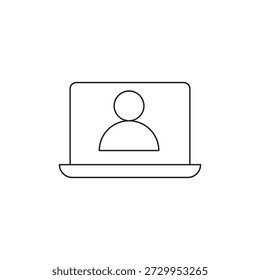 Benutzer auf Laptop-Bildschirm für Online-Besprechungssitzung