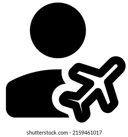 usuario de vacaciones con un logotipo de vuelo como indicación