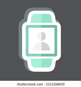 User on Watch Sticker in trendy isolated on black background