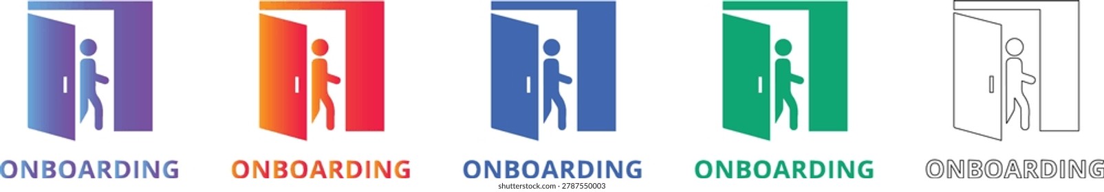 User Onboarding Door Entry Icons Set vol 635