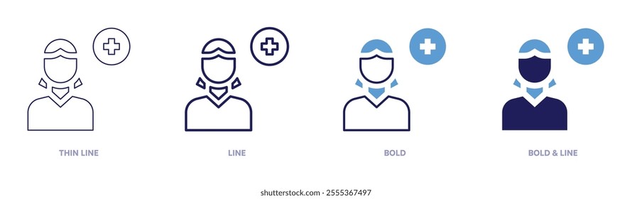 User onboarding icon in 4 different styles. Thin Line, Line, Bold, and Bold Line. Duotone style. Editable stroke.